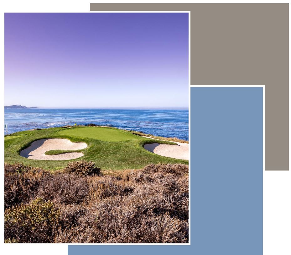 Golf course with layering